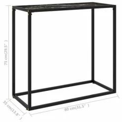 VidaXL Table console Noir 80x35x75 cm Verre trempé 11 VidaXL Table console Noir 80x35x75 cm Verre trempé -Tables d'appoint Soldes image 6 322810