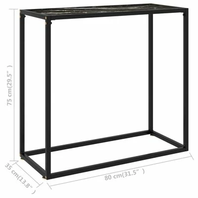 VidaXL Table console Noir 80x35x75 cm Verre trempé 6 VidaXL Table console Noir 80x35x75 cm Verre trempé – Image 6
