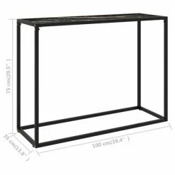 VidaXL Table console Noir 100x35x75 cm Verre trempé -Tables d'appoint Soldes image 6 322814