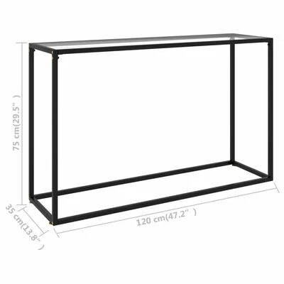 VidaXL Table console Transparent 120x35x75 cm Verre trempé 6 VidaXL Table console Transparent 120x35x75 cm Verre trempé – Image 6