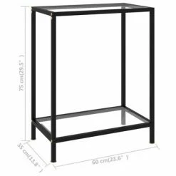 VidaXL Table console Transparent 60x35x75 cm Verre trempé -Tables d'appoint Soldes image 6 322827