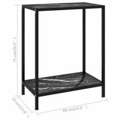 VidaXL Table console Noir 60x35x75 cm Verre trempé 11 VidaXL Table console Noir 60x35x75 cm Verre trempé -Tables d'appoint Soldes image 6 322830