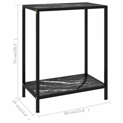 VidaXL Table console Noir 60x35x75 cm Verre trempé 6 VidaXL Table console Noir 60x35x75 cm Verre trempé – Image 6