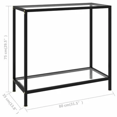 VidaXL Table console Transparent 80x35x75 cm Verre trempé 6 VidaXL Table console Transparent 80x35x75 cm Verre trempé – Image 6