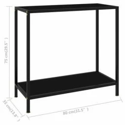 VidaXL Table console Noir 80x35x75 cm Verre trempé 11 VidaXL Table console Noir 80x35x75 cm Verre trempé -Tables d'appoint Soldes image 6 322832