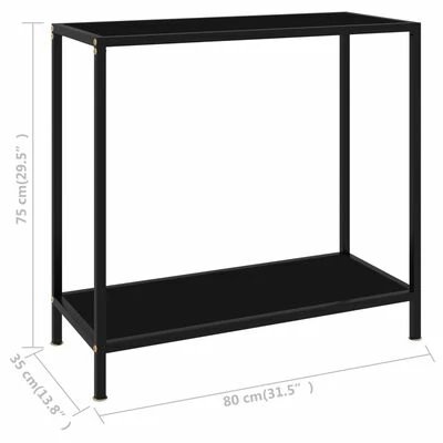 VidaXL Table console Noir 80x35x75 cm Verre trempé 6 VidaXL Table console Noir 80x35x75 cm Verre trempé – Image 6