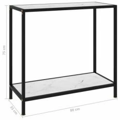 VidaXL Table console Blanc 80x35x75 cm Verre trempé 11 VidaXL Table console Blanc 80x35x75 cm Verre trempé -Tables d'appoint Soldes image 6 322833