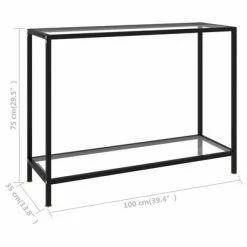 VidaXL Table console Transparent 100x35x75 cm Verre trempé -Tables d'appoint Soldes image 6 322835