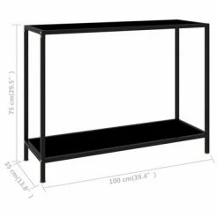 VidaXL Table console Noir 100x35x75 cm Verre trempé -Tables d'appoint Soldes image 6 322836