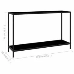 VidaXL Table console Noir 120x35x75 cm Verre trempé -Tables d'appoint Soldes image 6 322840