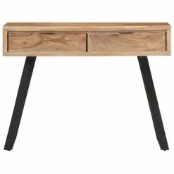 VidaXL Table console 100x35x76 cm Bois d'acacia avec bord naturel -Tables d'appoint Soldes image 6 323522