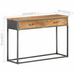 VidaXL Table console 110x35x75 cm Bois d'acacia massif 11 VidaXL Table console 110x35x75 cm Bois d'acacia massif -Tables d'appoint Soldes image 6 323527