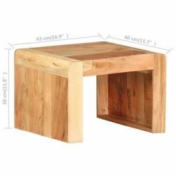 VidaXL Table d'appoint 43x40x30 cm Bois d'acacia massif -Tables d'appoint Soldes image 6 323588