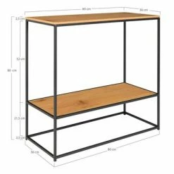 House Nordic Table console avec 2 étagères Avery Chêne et noir -Tables d'appoint Soldes image 6 442756