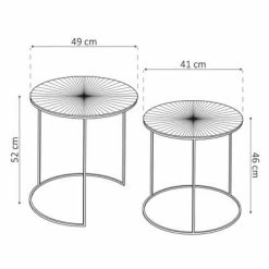 Rousseau Ensemble de tables d'appoint 2pcs Livios Métal Gris et cuivre -Tables d'appoint Soldes image 6 442846