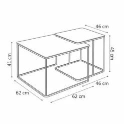 Rousseau Ensemble de tables d'appoint 2 pcs Loic Métal Marron -Tables d'appoint Soldes image 6 442848