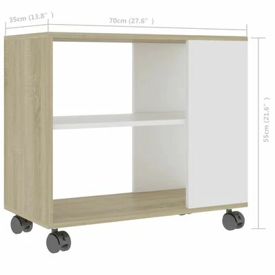 VidaXL Table d'appoint Blanc chêne sonoma 70x35x55cm Bois d'ingénierie 6 VidaXL Table d'appoint Blanc chêne sonoma 70x35x55cm Bois d'ingénierie – Image 6