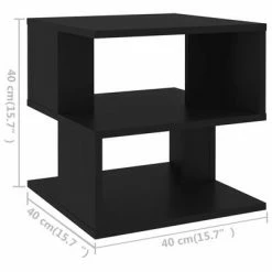 VidaXL Table d'appoint Noir 40x40x40 cm Aggloméré -Tables d'appoint Soldes image 6 806293
