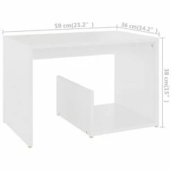 VidaXL Table d'appoint Blanc 59x36x38 cm Aggloméré -Tables d'appoint Soldes image 6 806696
