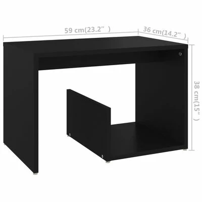 VidaXL Table d'appoint Noir 59x36x38 cm Aggloméré 6 VidaXL Table d'appoint Noir 59x36x38 cm Aggloméré – Image 6