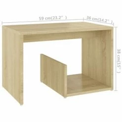 VidaXL Table d'appoint Chêne sonoma 59x36x38 cm Aggloméré -Tables d'appoint Soldes image 6 806699