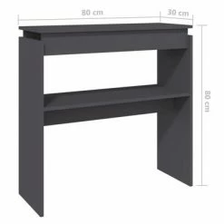 VidaXL Table console Gris 80x30x80 cm Aggloméré -Tables d'appoint Soldes image 6 808316