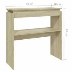 VidaXL Table console Chêne sonoma 80x30x80 cm Aggloméré -Tables d'appoint Soldes image 6 808317