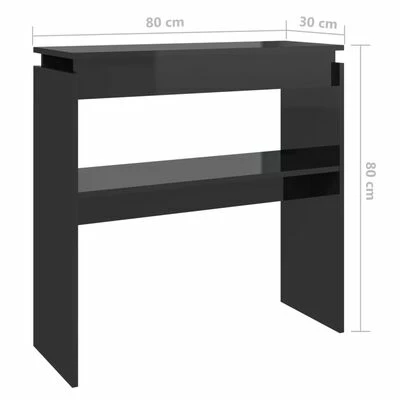 VidaXL Table console Noir brillant 80x30x80 cm Aggloméré 6 VidaXL Table console Noir brillant 80x30x80 cm Aggloméré – Image 6