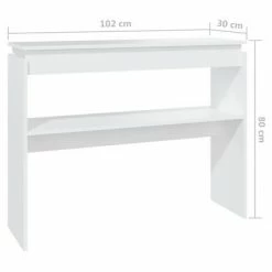 VidaXL Table console Blanc 102x30x80 cm Aggloméré -Tables d'appoint Soldes image 6 808323