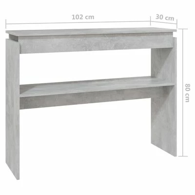 VidaXL Table console Gris béton 102x30x80 cm Aggloméré 6 VidaXL Table console Gris béton 102x30x80 cm Aggloméré – Image 6