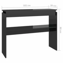 VidaXL Table console Noir brillant 102x30x80 cm Aggloméré 11 VidaXL Table console Noir brillant 102x30x80 cm Aggloméré -Tables d'appoint Soldes image 6 808330