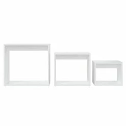 VidaXL Tables gigognes 3 pcs Blanc Aggloméré 11 VidaXL Tables gigognes 3 pcs Blanc Aggloméré -Tables d'appoint Soldes image 6 808576