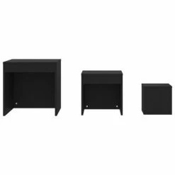 VidaXL Tables gigognes 3 pcs Noir Aggloméré 11 VidaXL Tables gigognes 3 pcs Noir Aggloméré -Tables d'appoint Soldes image 6 808595