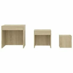VidaXL Tables gigognes 3 pcs Chêne sonoma Aggloméré 11 VidaXL Tables gigognes 3 pcs Chêne sonoma Aggloméré -Tables d'appoint Soldes image 6 808597