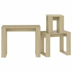VidaXL Tables gigognes 3 pcs Chêne sonoma Bois d'ingénierie -Tables d'appoint Soldes image 6 808606