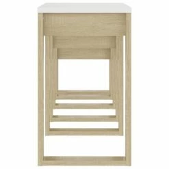 VidaXL Tables gigognes 3 pcs Chêne sonoma et blanc Bois d'ingénierie -Tables d'appoint Soldes image 6 808608