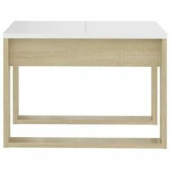 VidaXL Table d'appoint Blanc et chêne sonoma 50x50x35 cm Aggloméré -Tables d'appoint Soldes image 6 808626