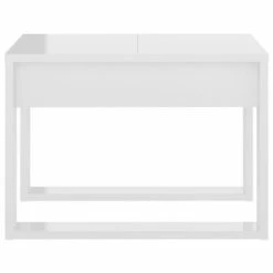VidaXL Table d'appoint Blanc brillant 50x50x35 cm Aggloméré -Tables d'appoint Soldes image 6 808627