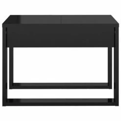 VidaXL Table d'appoint Noir brillant 50x50x35 cm Aggloméré -Tables d'appoint Soldes image 6 808628