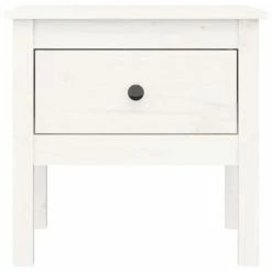 VidaXL Table d'appoint Blanc 50x50x49 cm Bois massif de pin -Tables d'appoint Soldes image 6 813796