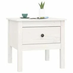 VidaXL Tables d'appoint 2 pcs Blanc 50x50x49 cm Bois massif de pin -Tables d'appoint Soldes image 6 813797