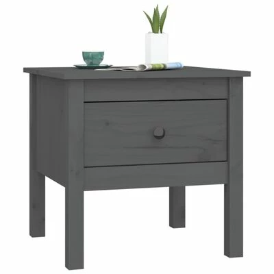 VidaXL Tables d'appoint 2 pcs Gris 50x50x49 cm Bois massif de pin 6 VidaXL Tables d'appoint 2 pcs Gris 50x50x49 cm Bois massif de pin – Image 6