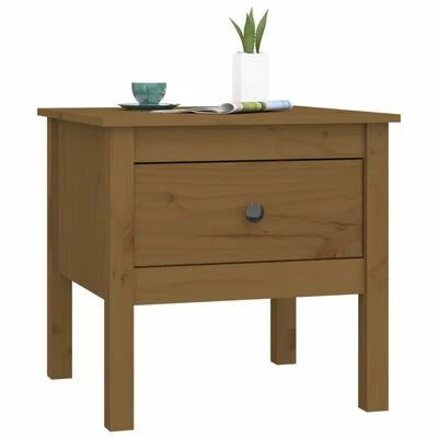 VidaXL Tables d'appoint 2pcs Marron miel 50x50x49cm Bois massif de pin 6 VidaXL Tables d'appoint 2pcs Marron miel 50x50x49cm Bois massif de pin – Image 6