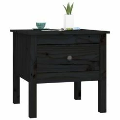 VidaXL Tables d'appoint 2 pcs Noir 50x50x49 cm Bois massif de pin 11 VidaXL Tables d'appoint 2 pcs Noir 50x50x49 cm Bois massif de pin -Tables d'appoint Soldes image 6 813803
