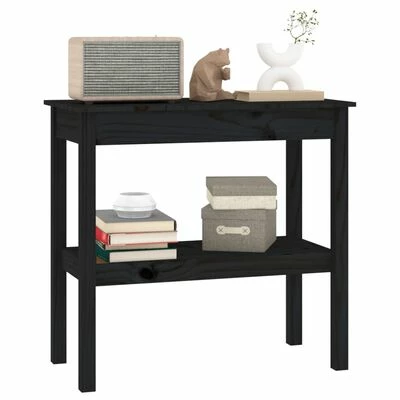 VidaXL Table console Noir 80x40x75 cm Bois de pin solide 6 VidaXL Table console Noir 80x40x75 cm Bois de pin solide – Image 6
