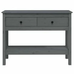 VidaXL Table console Gris 100x35x75 cm Bois massif de pin -Tables d'appoint Soldes image 6 814626
